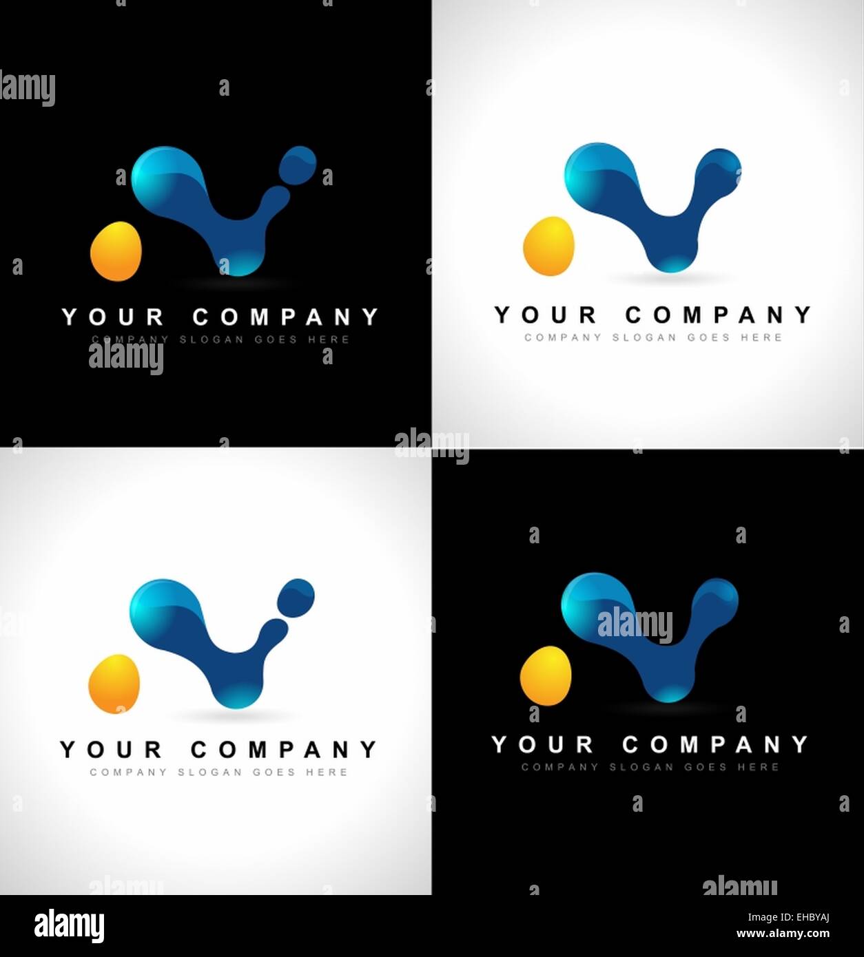 Letra n Diseño de logotipo conceptos. Letra n creativa Vector Logo set. Foto de stock