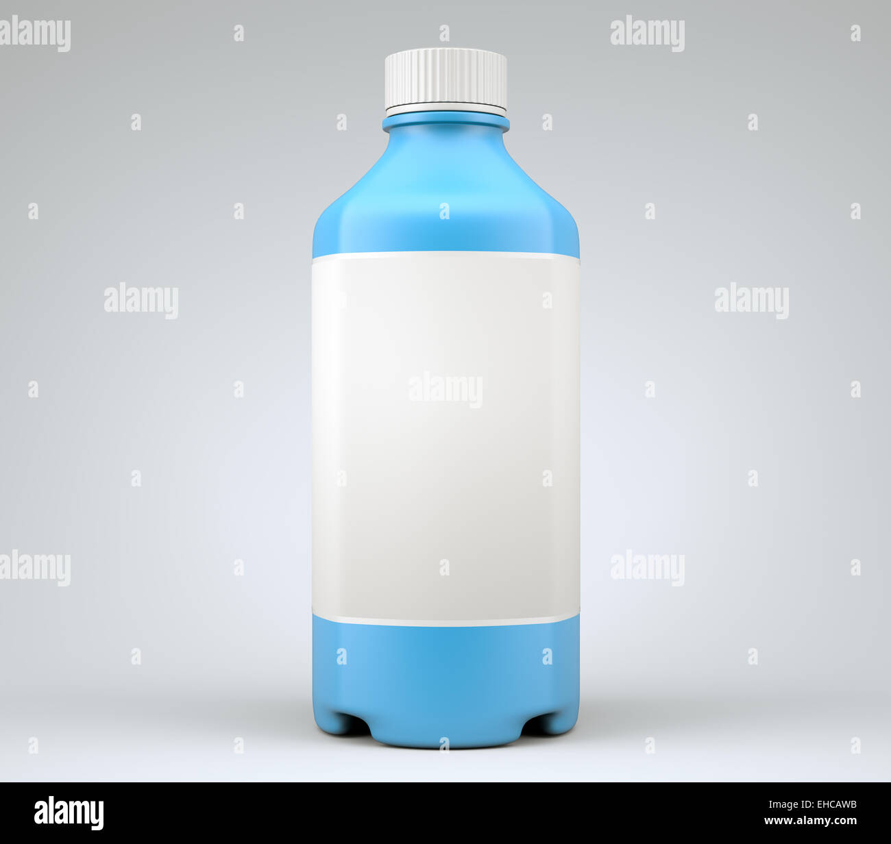 Botella Azul para productos químicos o medicamentos o líquidos. Alta resolución Foto de stock