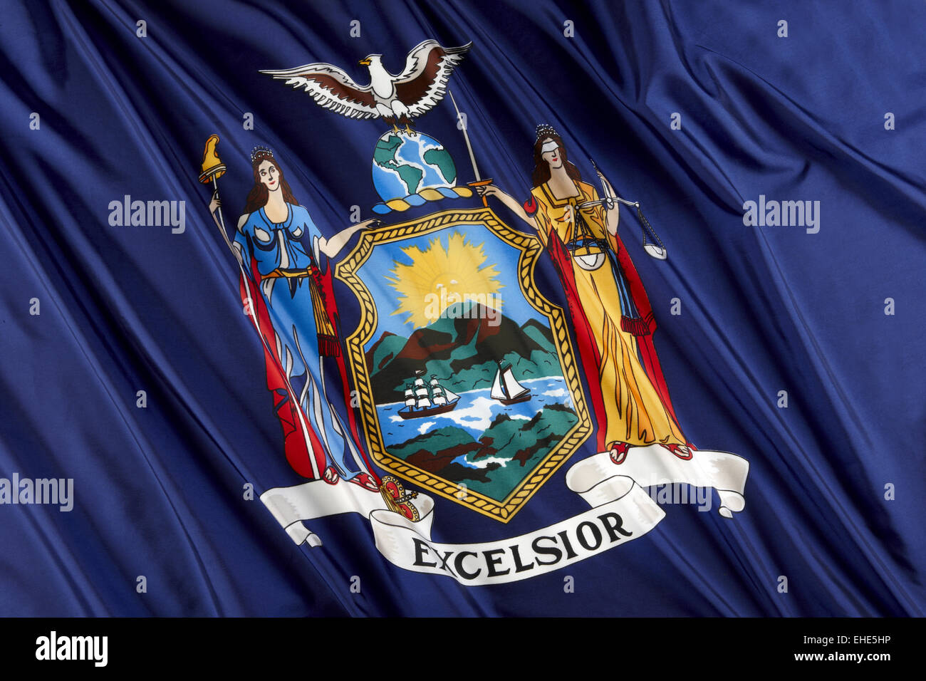 La bandera del estado de Nueva York Foto de stock