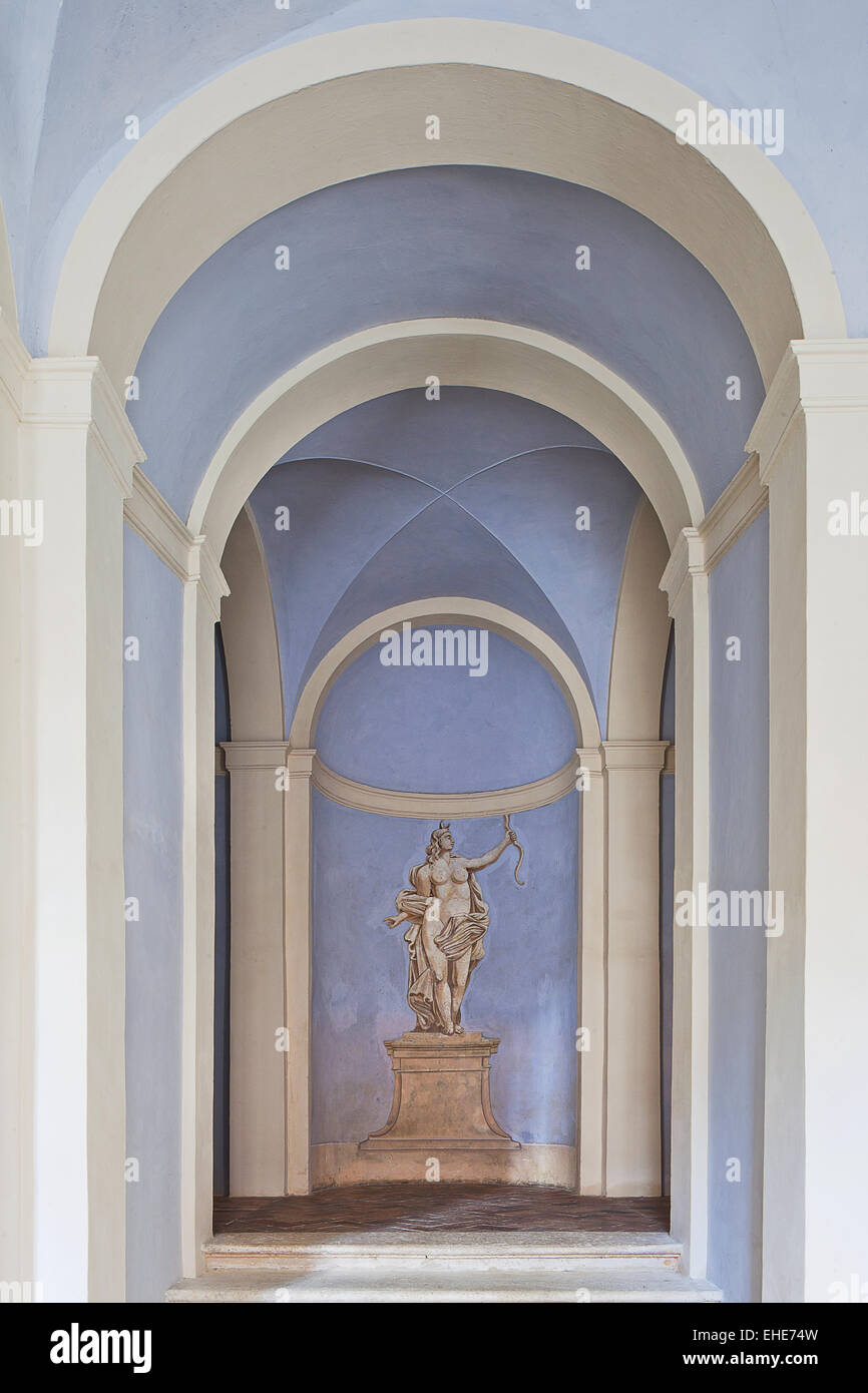 Palazzo, San Quirico d'Orcia, Toscana, Italia Foto de stock