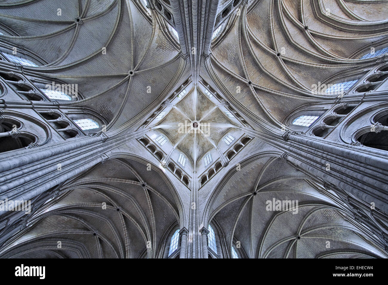Catedral de Notre-Dame de Laon, Picardía, Francia Foto de stock