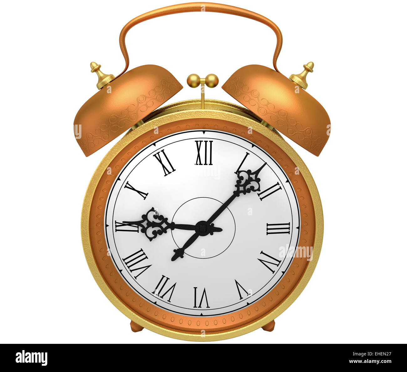 Reloj despertador de bronce Foto de stock