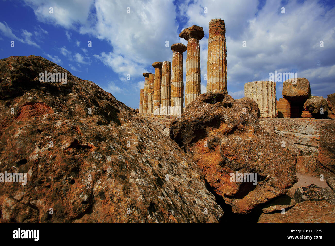 Templo de Heracles, Agrigento, Sicilia, Italia Foto de stock