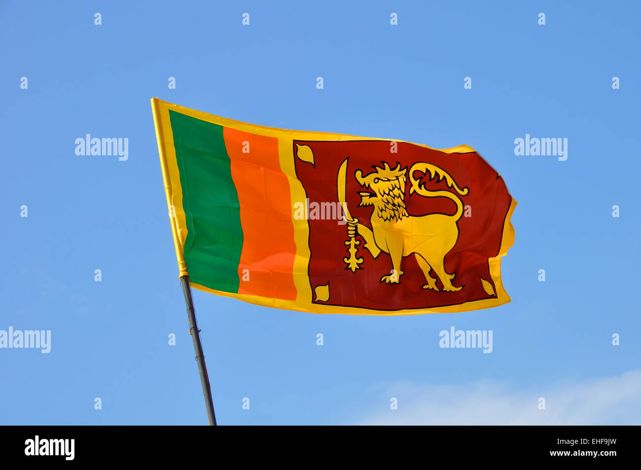 La bandera nacional de Sri Lanka Foto de stock