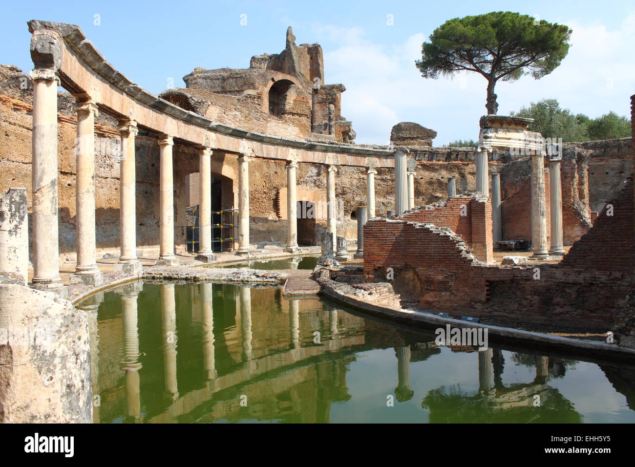 Las ruinas de Villa Adriana cerca de Roma Foto de stock