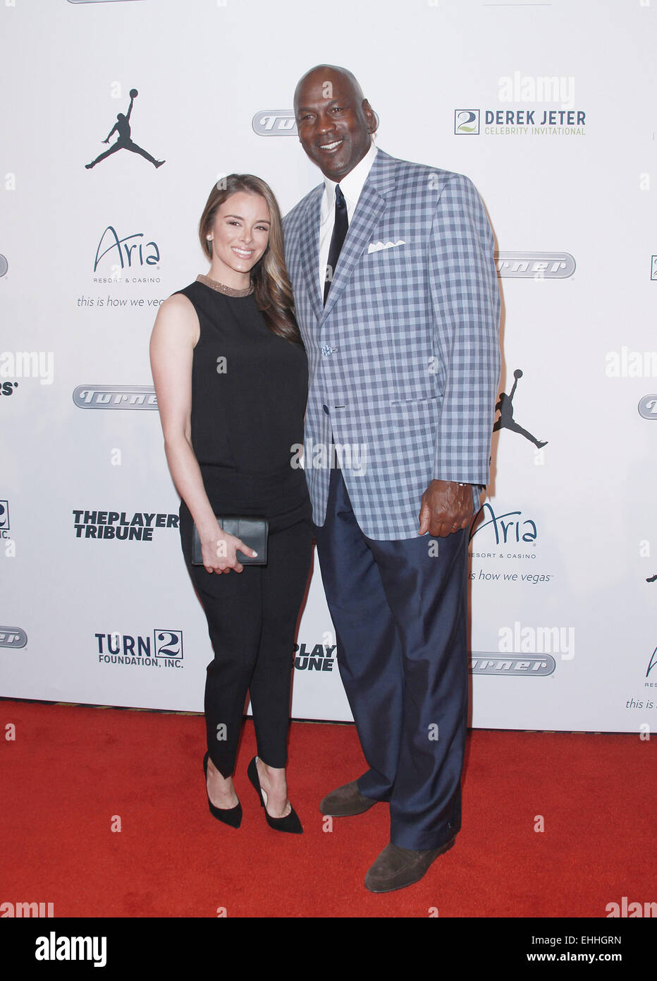Las Vegas, Nevada, EE.UU. 14 Mar, 2015. Michael Jordan y su esposa Yvette  Prieto asistir a la Derek Jeter Celebrity Invitational cena el 13 de marzo  de 2015, en el Aria Resort