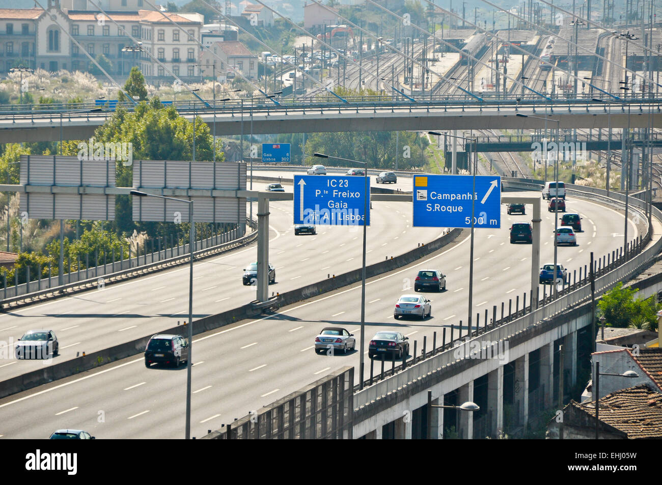 Freeway en Porto Foto de stock