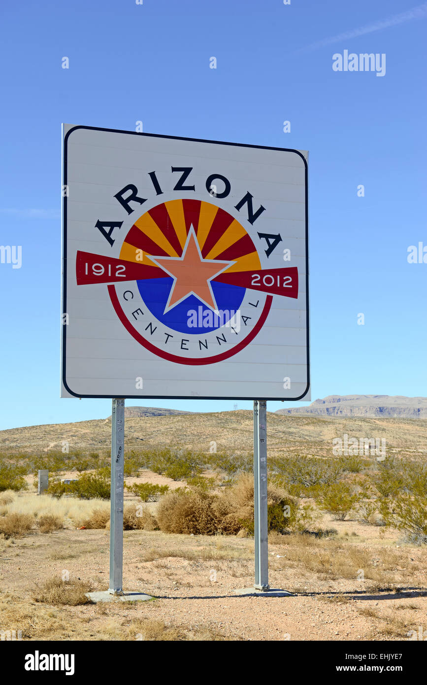 Cartel de bienvenida del estado de Arizona Foto de stock