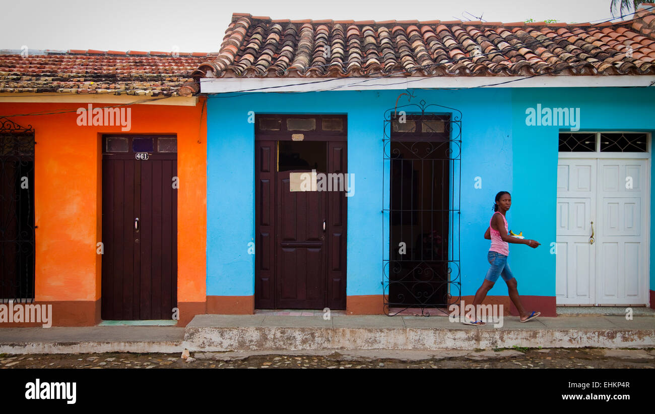 La vida en la calle, en Trinidad, Cuba Foto de stock
