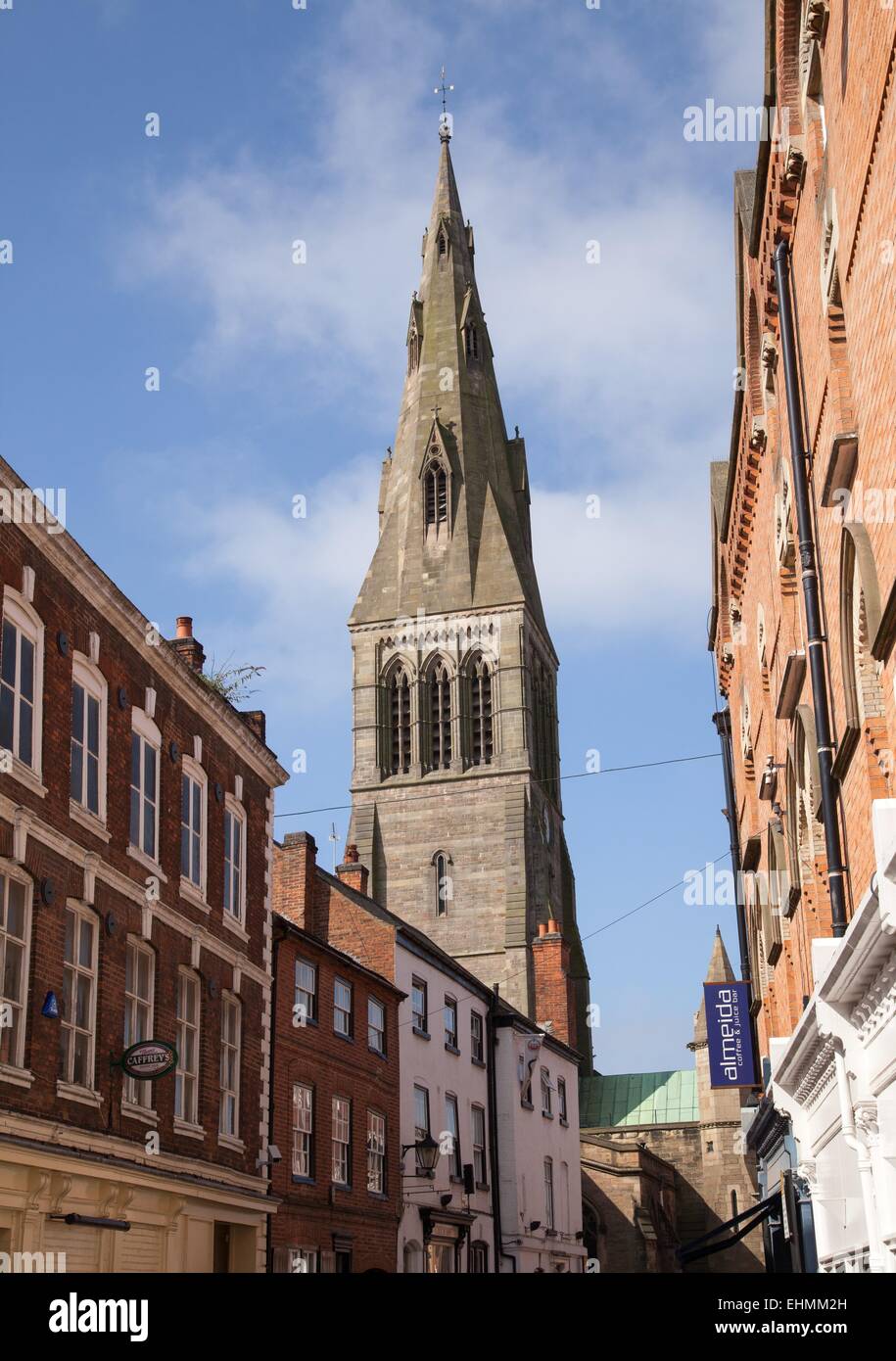 La Catedral, el centro de la ciudad de Leicester, Leicester Foto de stock