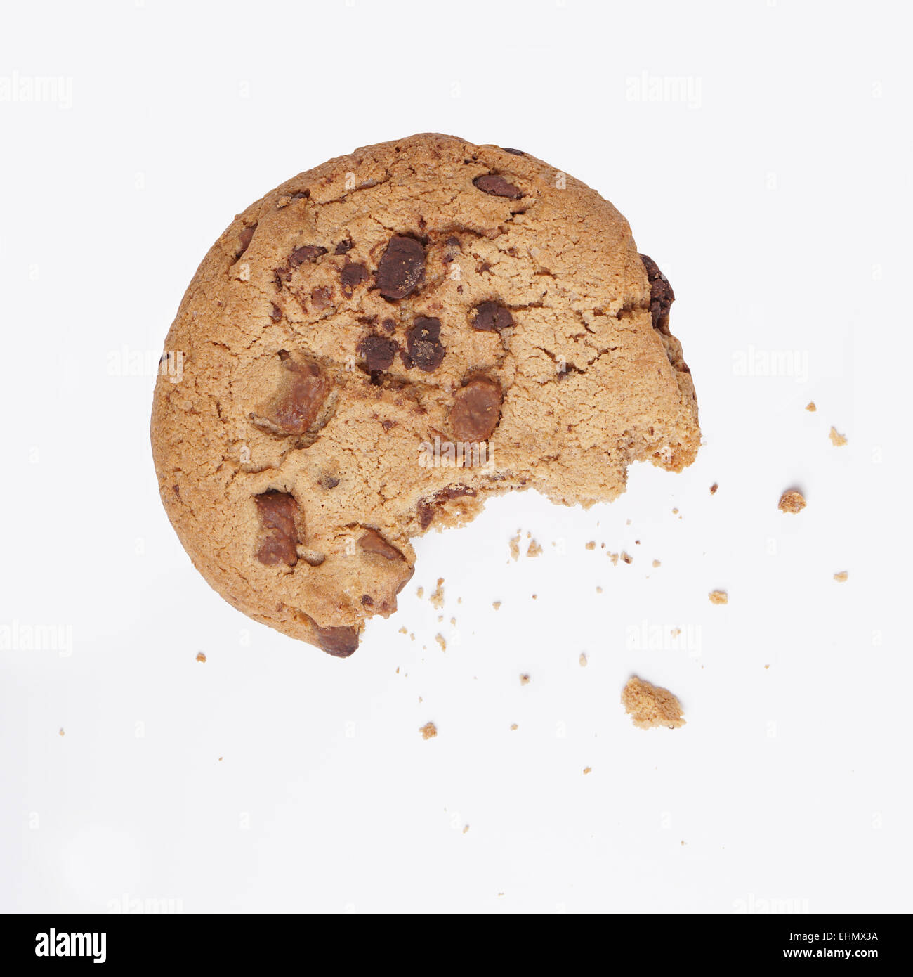 Cookie mordido en Foto de stock