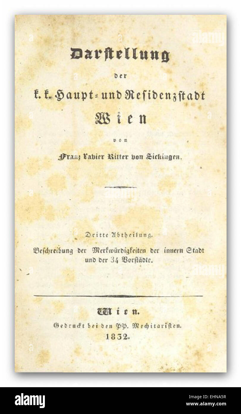 SICKINGEN(1832) Wiener Stadtansichten 1 Foto de stock