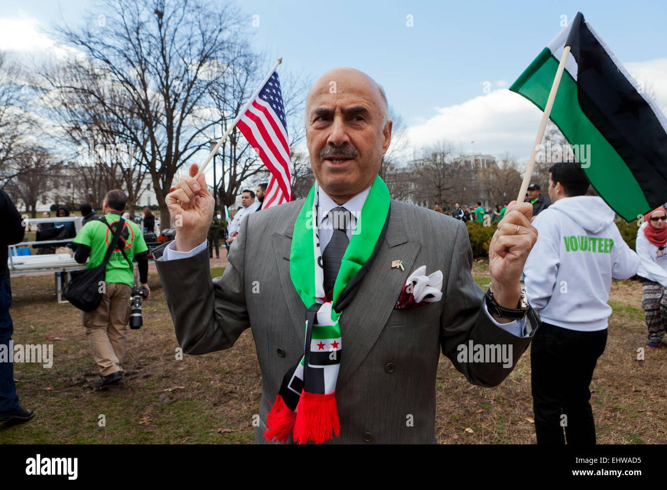 Marzo 15, 2015, Washington, DC: Syrian-Americans rally para nosotros el apoyo y la protesta contra Assad e ISIS - Washington, DC, EE.UU. Foto de stock