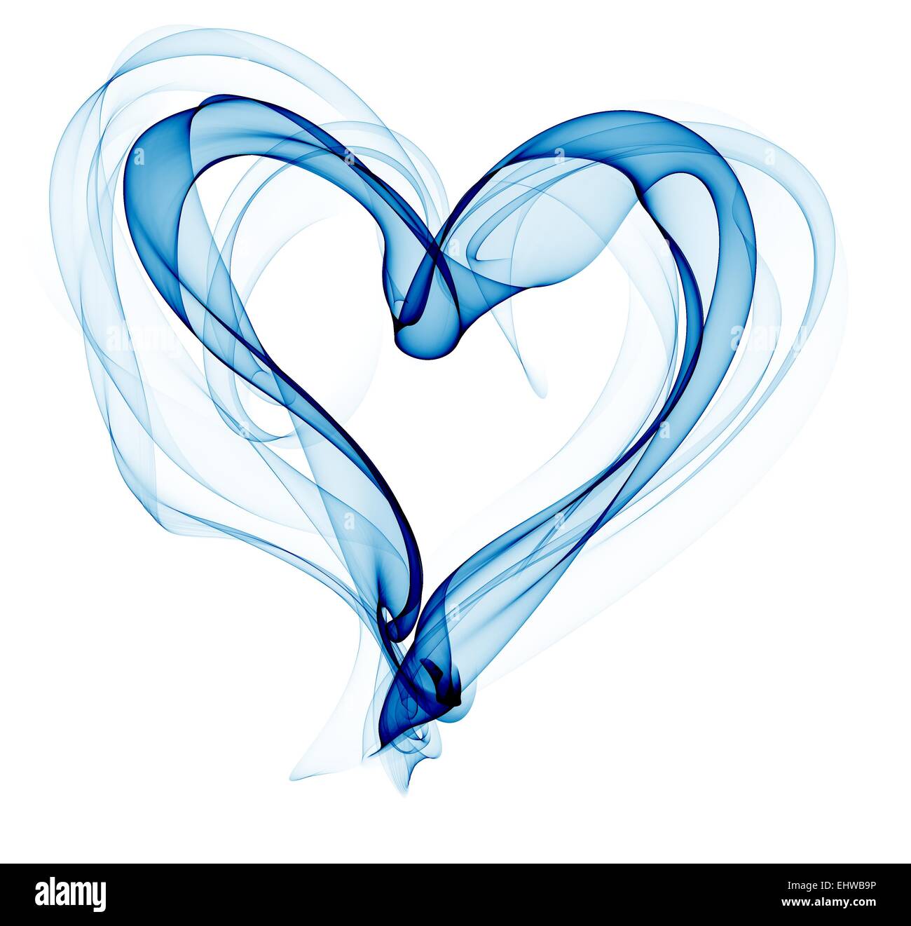 Humo azul corazón ilustración Foto de stock