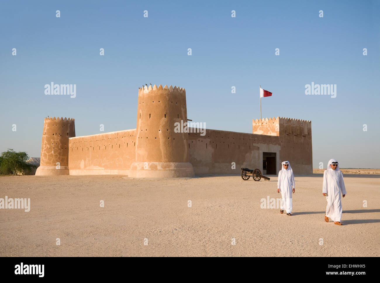 Al Zubarah fortaleza, Sitio del Patrimonio Mundial de la UNESCO, Qatar, Oriente Medio Foto de stock
