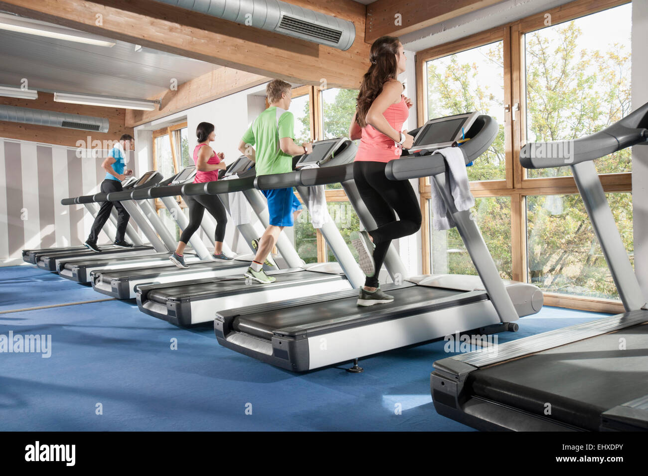 Grupo de estudio de Fitness Sport caminadora hombres mujeres Fotografía de  stock - Alamy