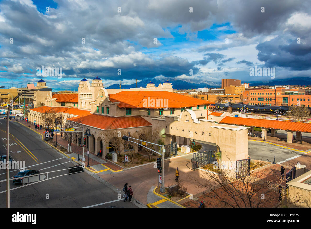 Vista del centro de transporte Alvarado, en Albuquerque, Nuevo México. Foto de stock