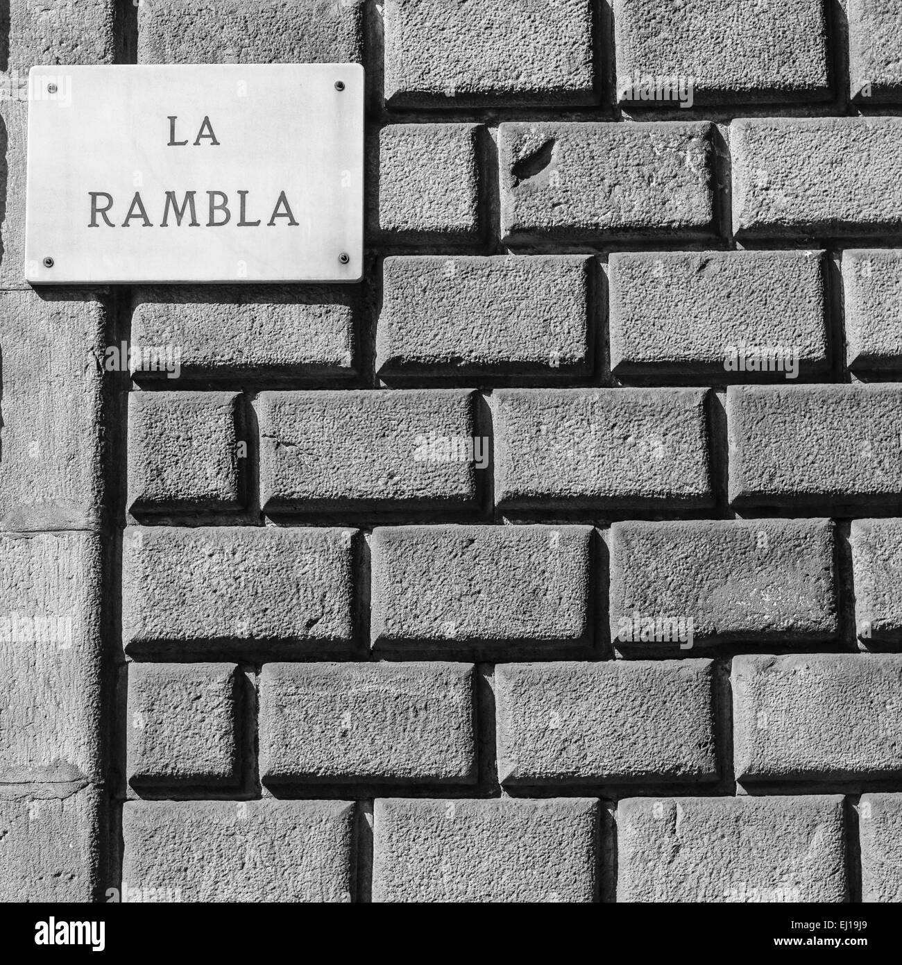 La famosa de Barcelona (España) - La Rambla Avenida landmark Foto de stock