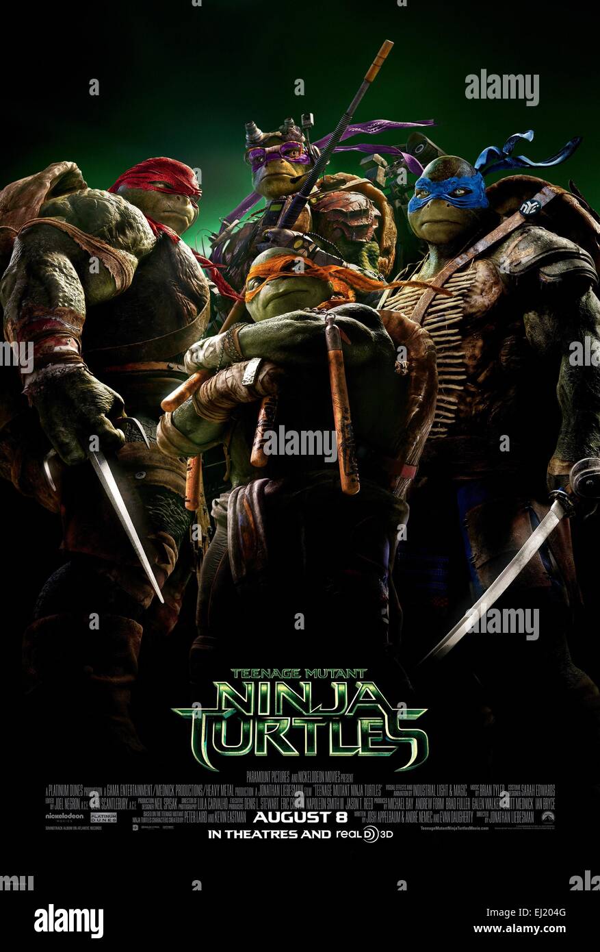 Las Tortugas Ninja mutantes adolescentes Año : 2014 EE UU Director:  Jonathan Liebesman póster de película (EE.UU Fotografía de stock - Alamy