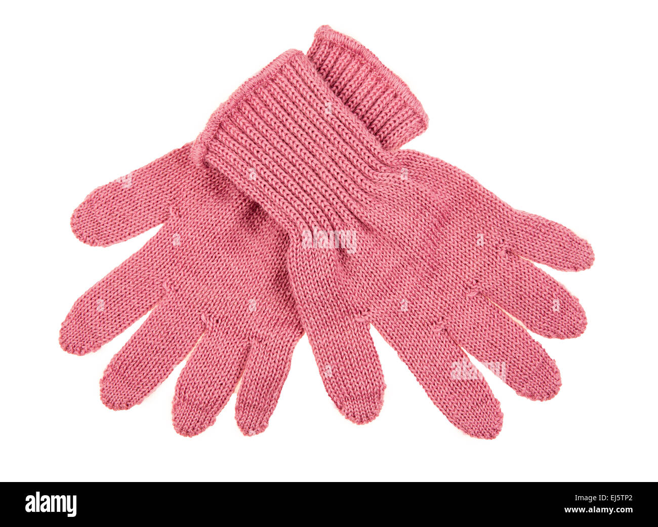 Guantes de lana tejida de bebé, sobre blanco Fotografía de stock - Alamy