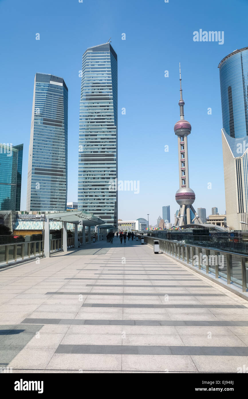 El paisaje del centro financiero de Shanghai Foto de stock