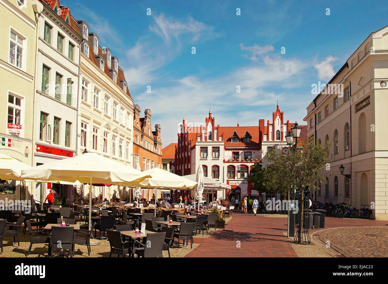 La ciudad hanseática de Wismar Alemania Foto de stock