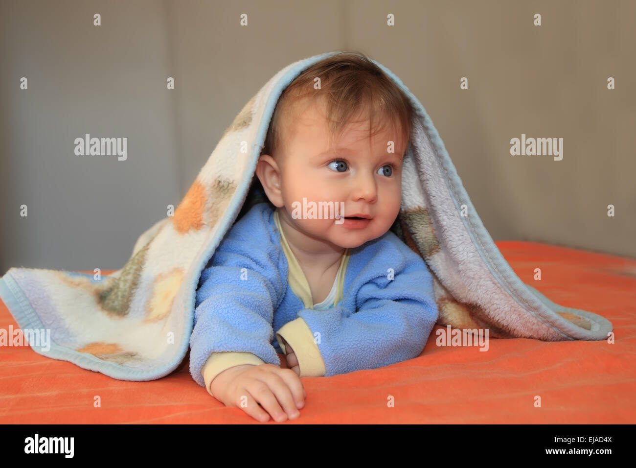 Cubiertos Bebé Azul Aislado En Blanco Fotos, retratos, imágenes y