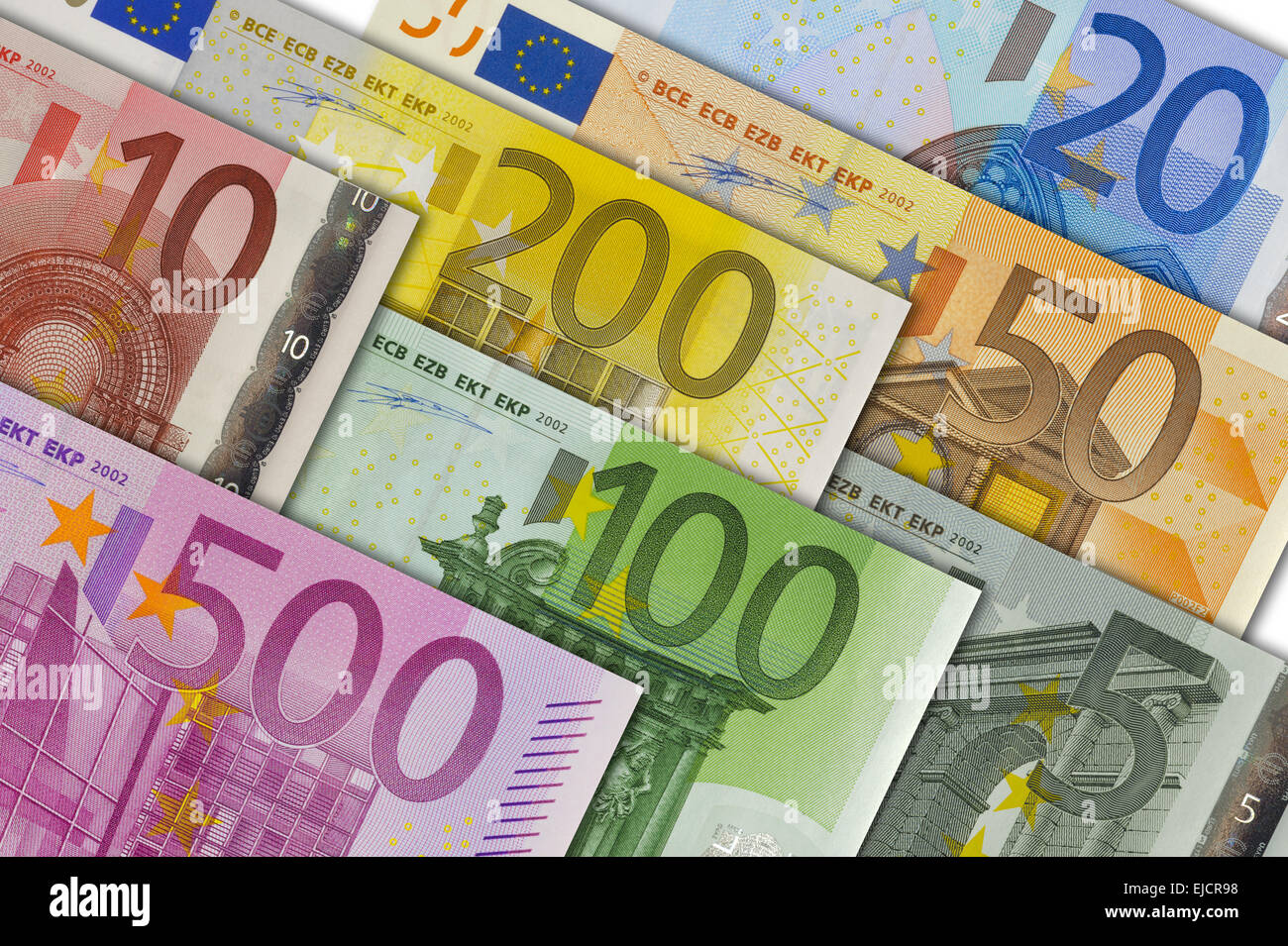 Billetes de moneda euro Foto de stock