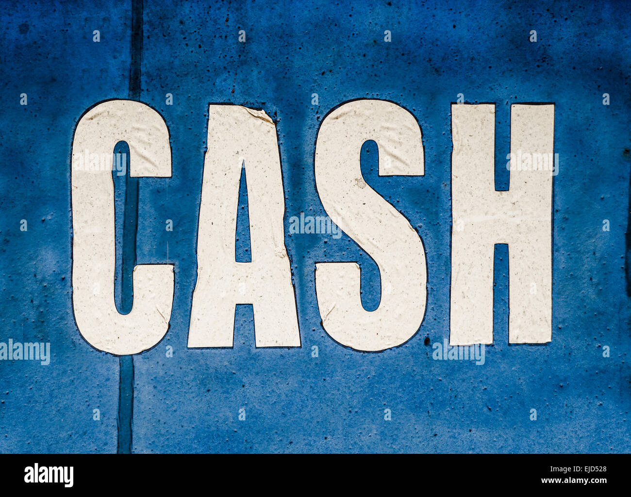 Imagen de una recesión sucio en un signo efectivo Check Cashing Foto de stock