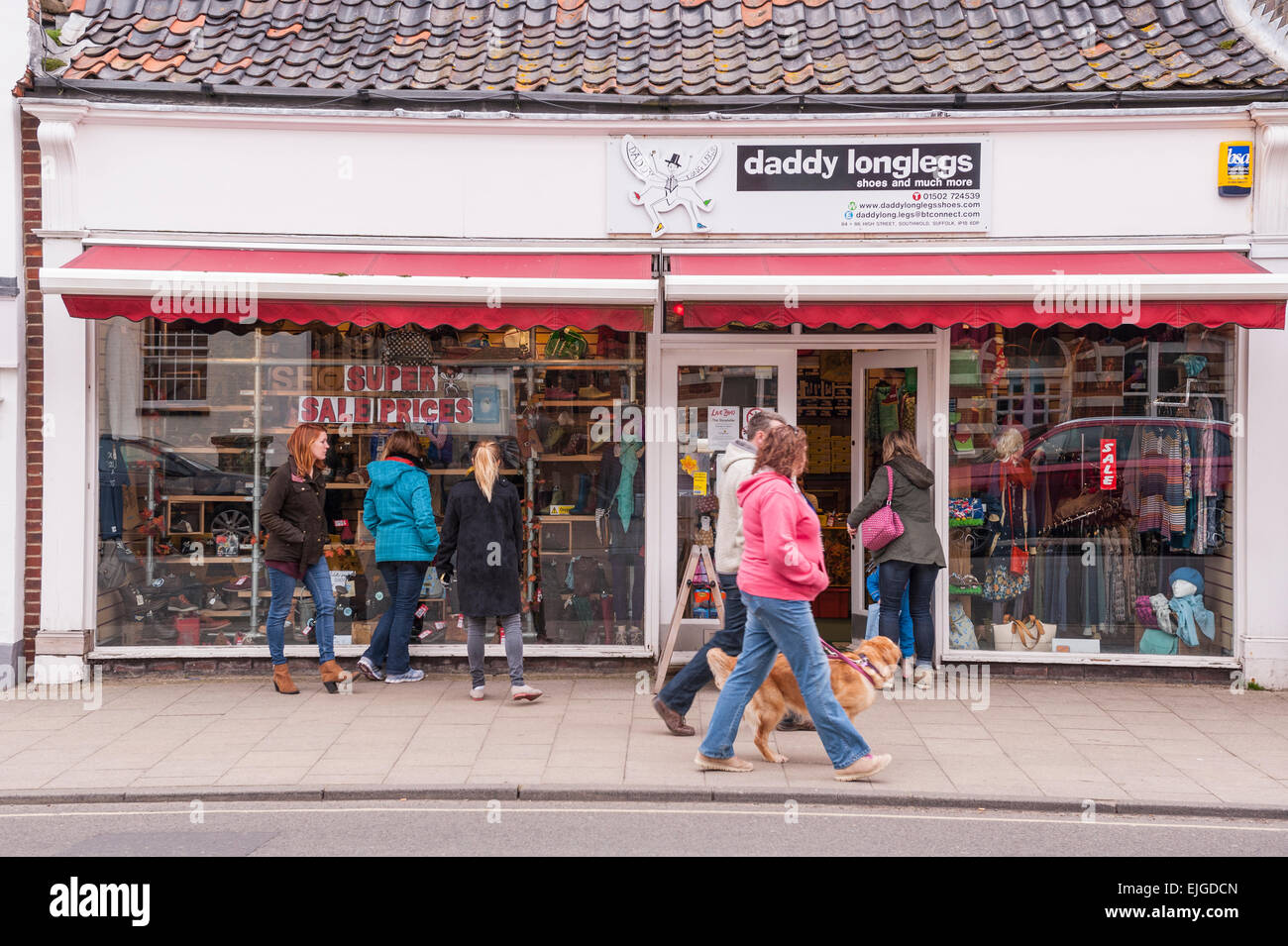 El daddy longlegs tienda en Southwold, Suffolk , Inglaterra , Gran Bretaña , Reino Unido Foto de stock