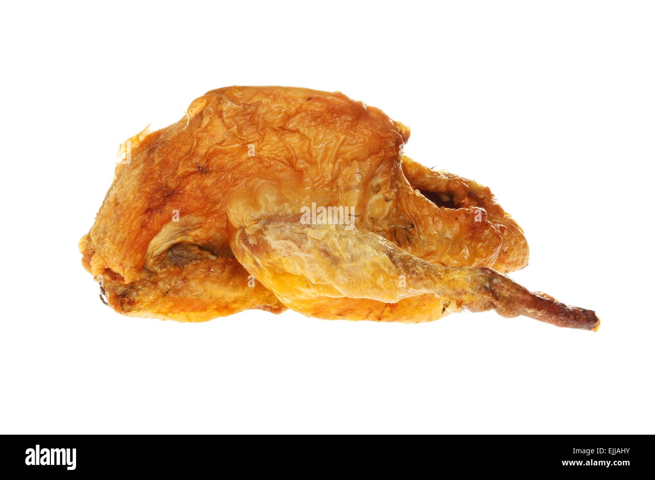 Asado de gallina de Guinea aislados contra un blanco Foto de stock