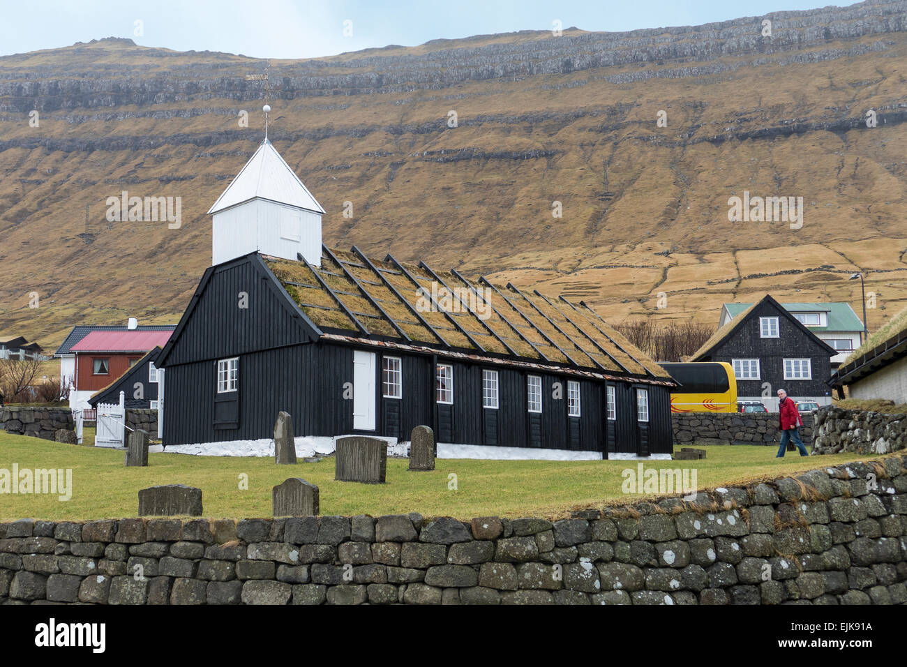 Dinamarca, Islas Faroe, Eysturoy, iglesia Gøta Foto de stock