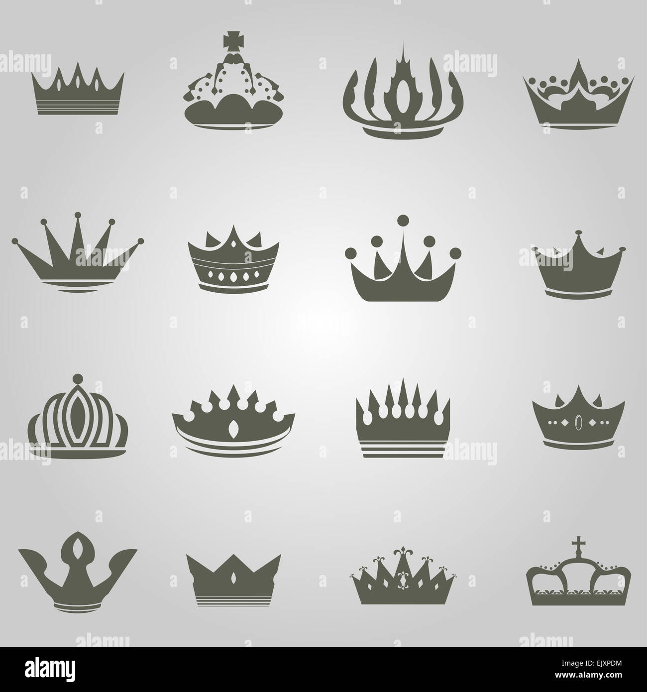 Coleccion De Simple Rey Y Reina De Coronas Fotografia De Stock Alamy