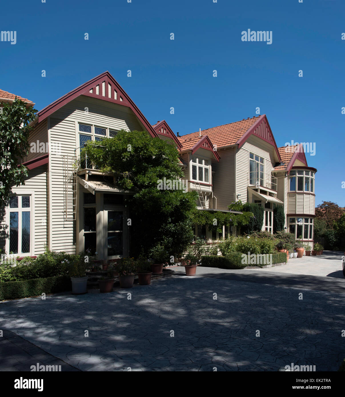 Casa de madera tradicionales en Christchurch, Nueva Zelanda. Foto de stock