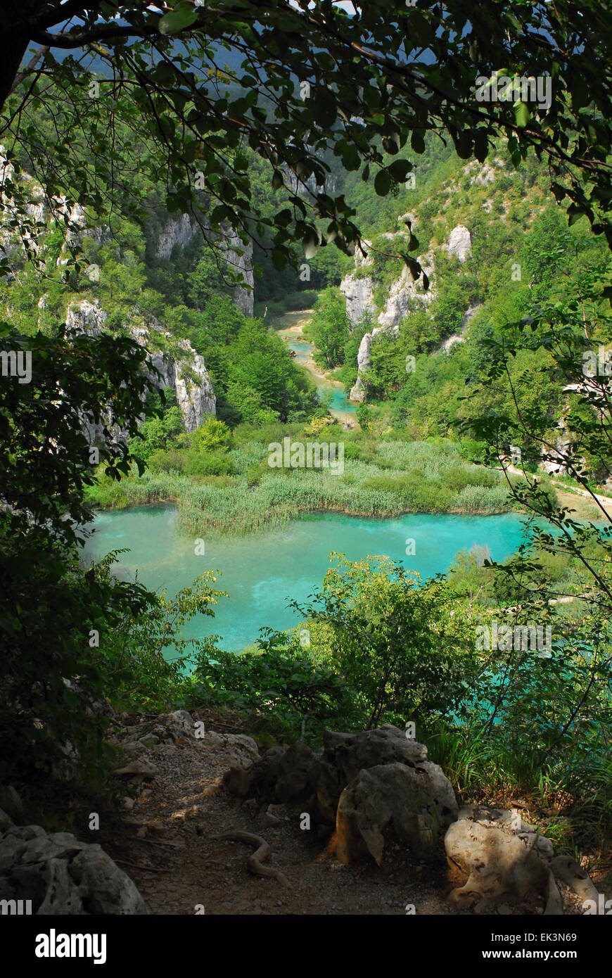 Lago Plitvice, Parque Nacional en Hrvatska Foto de stock
