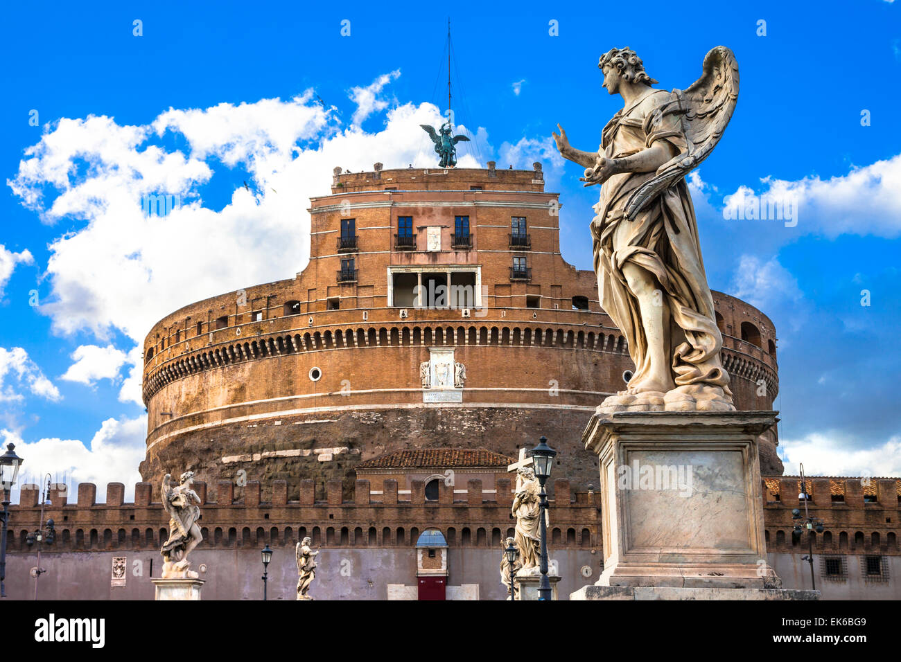 Hermosa vista del castillo de S'Antangelo,Roma. Foto de stock