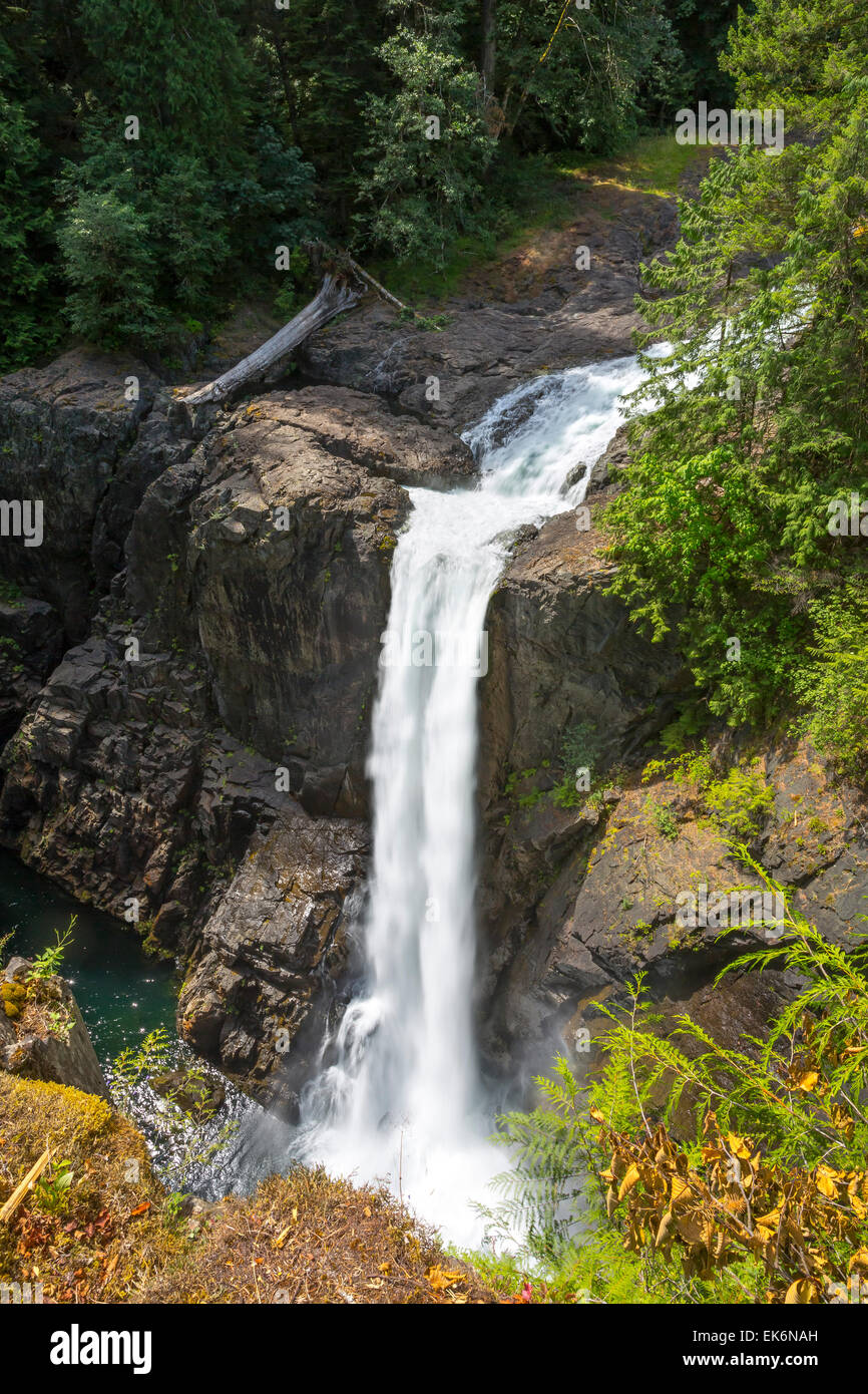 América del Norte, Canadá, Columbia Británica, Vancouver Island, Elk Falls Provincial Park, Elk Falls Foto de stock