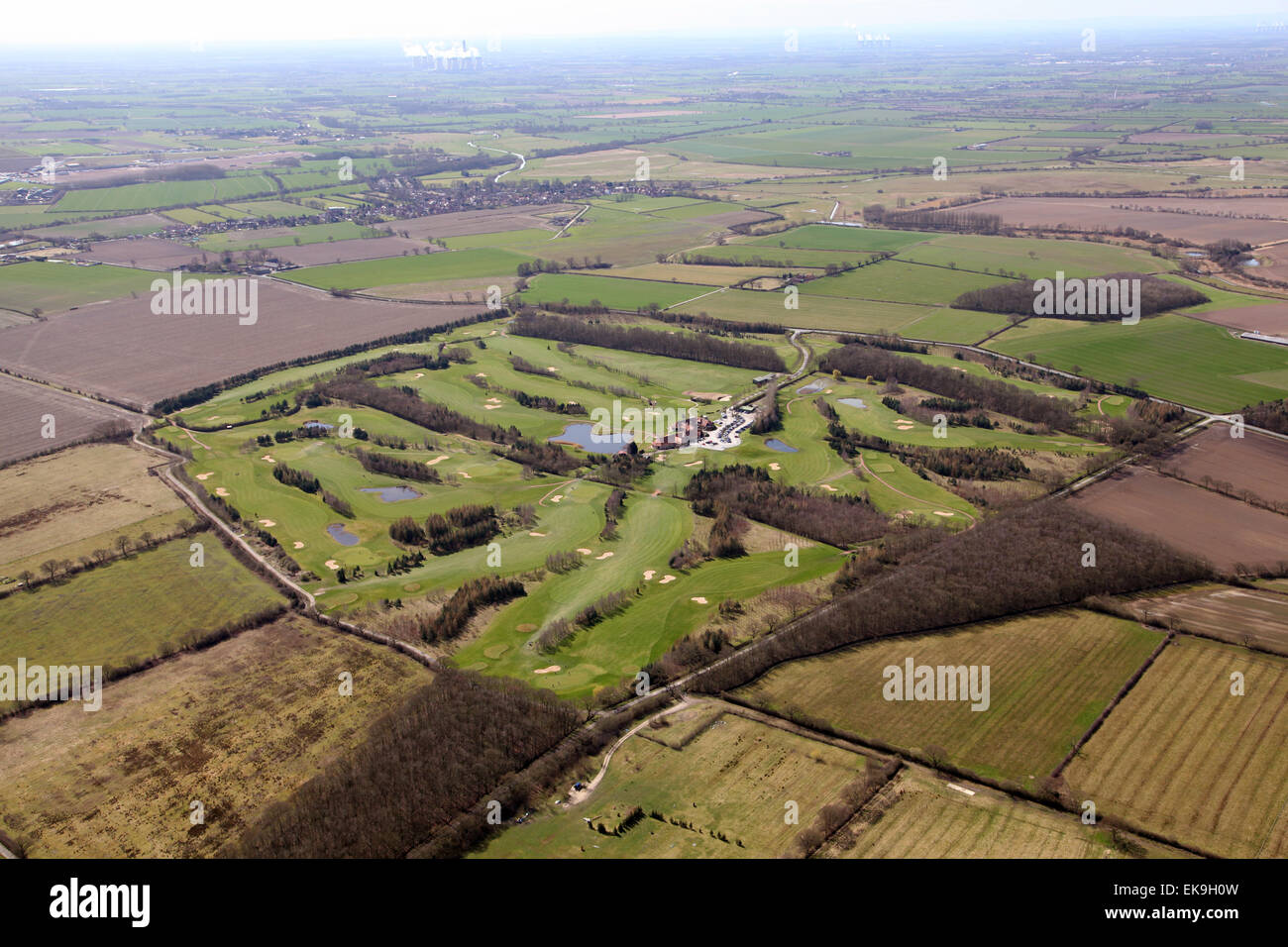 Vista aérea del Oaks Golf Club & Spa, Aughton, North Yorkshire Foto de stock