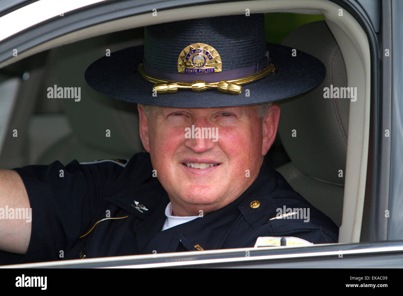 Oficial de policía del estado de Idaho, el Coronel Ralph Powell en Boise, Idaho, USA. Foto de stock