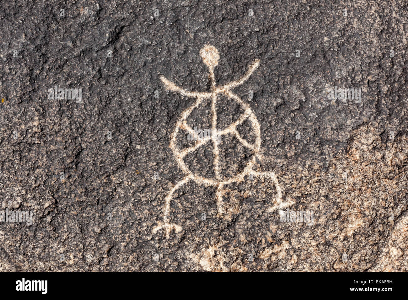 Petroglifos realizados por los indios Hohokam, quienes ocuparon los valles alrededor de Phoenix y Tucson entre 300Ð1500 E.C. Foto de stock