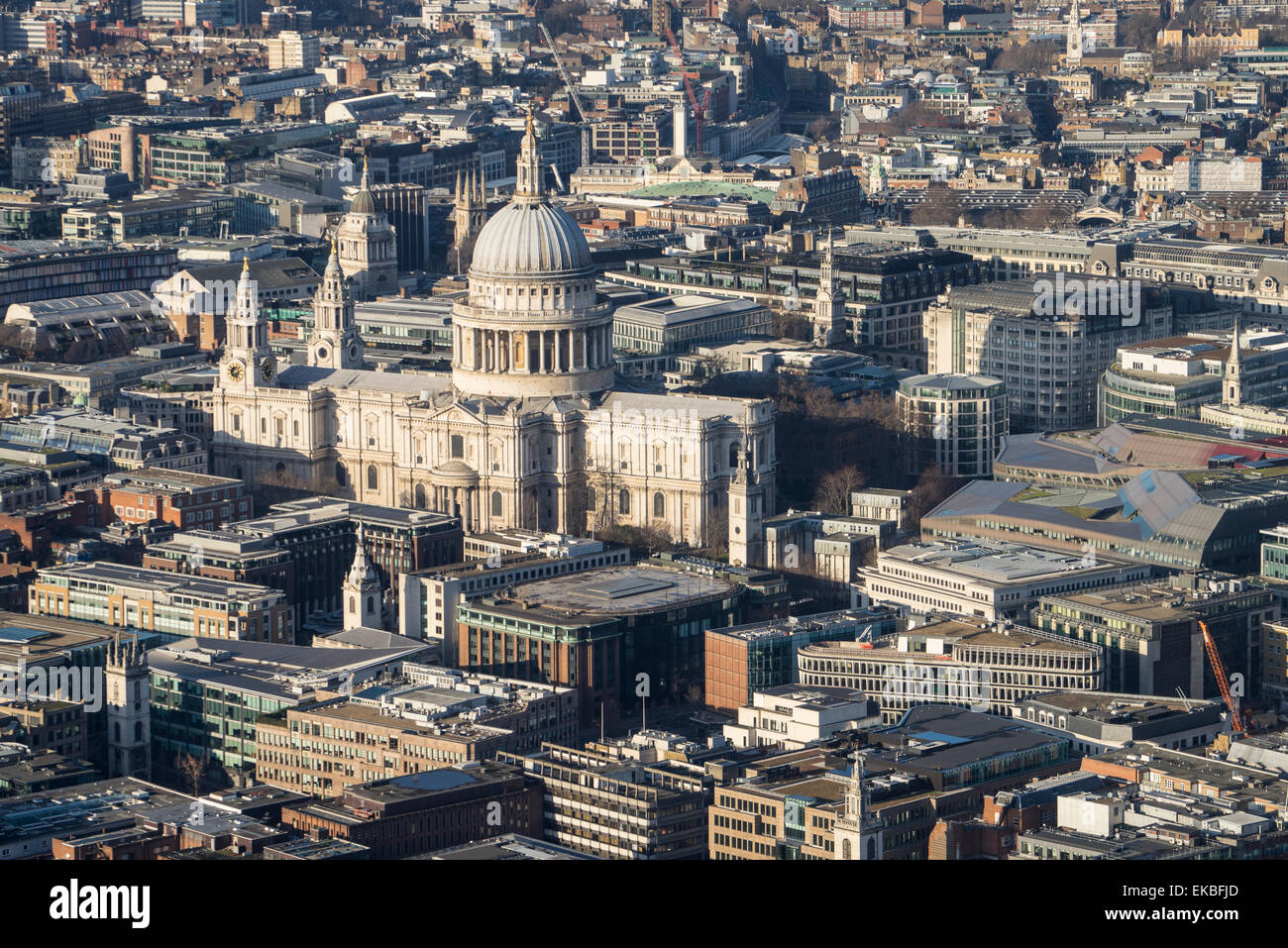 Visión de la Catedral de San Pablo y de los edificios circundantes, Londres, Inglaterra, Reino Unido, Europa Foto de stock