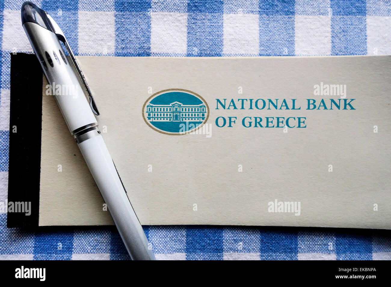 Banco Nacional de Grecia Talonario Foto de stock