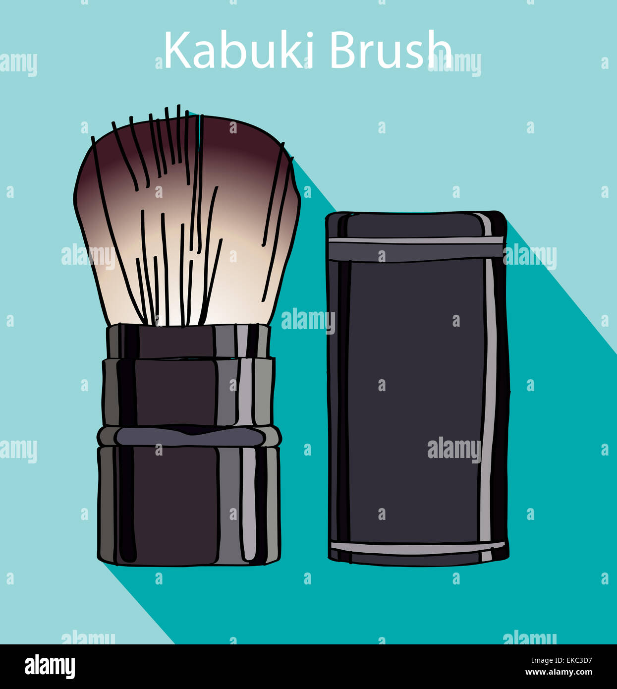 Cepillo de kabuki en estilo flet Foto de stock