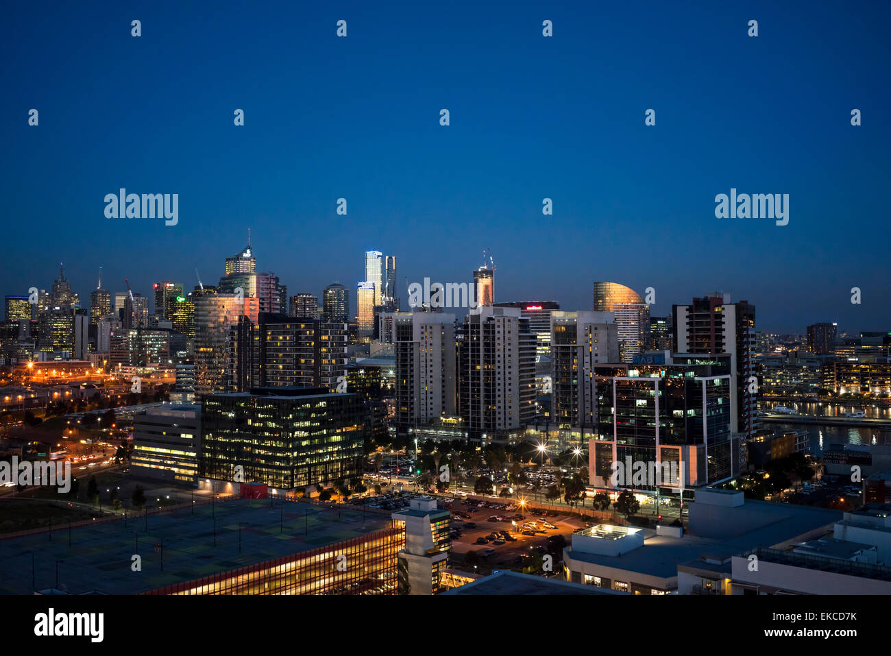 Vista de la ciudad, Melbourne Docklands Foto de stock