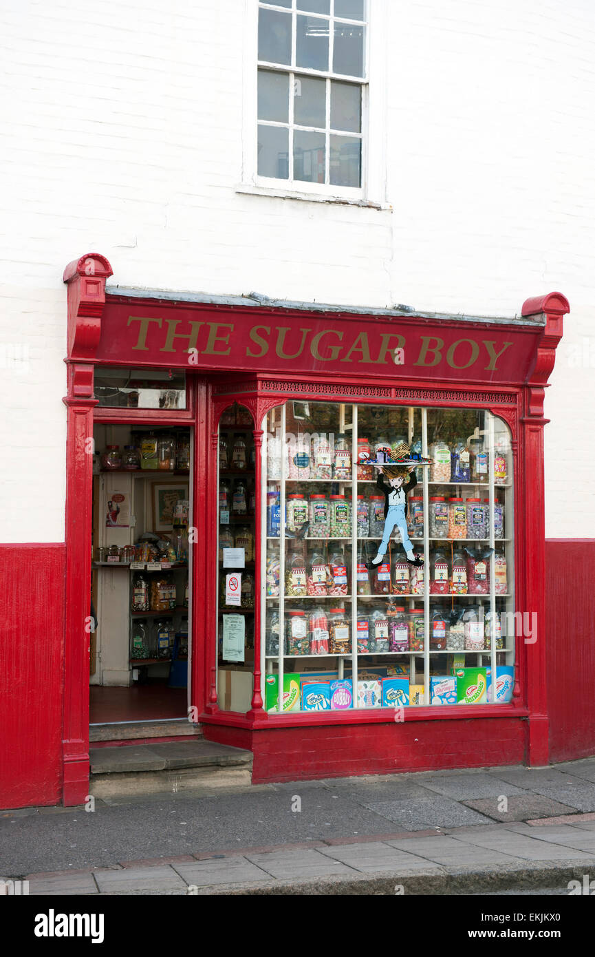 Sweet Shop 'niño' del azúcar en Canterbury europa Foto de stock
