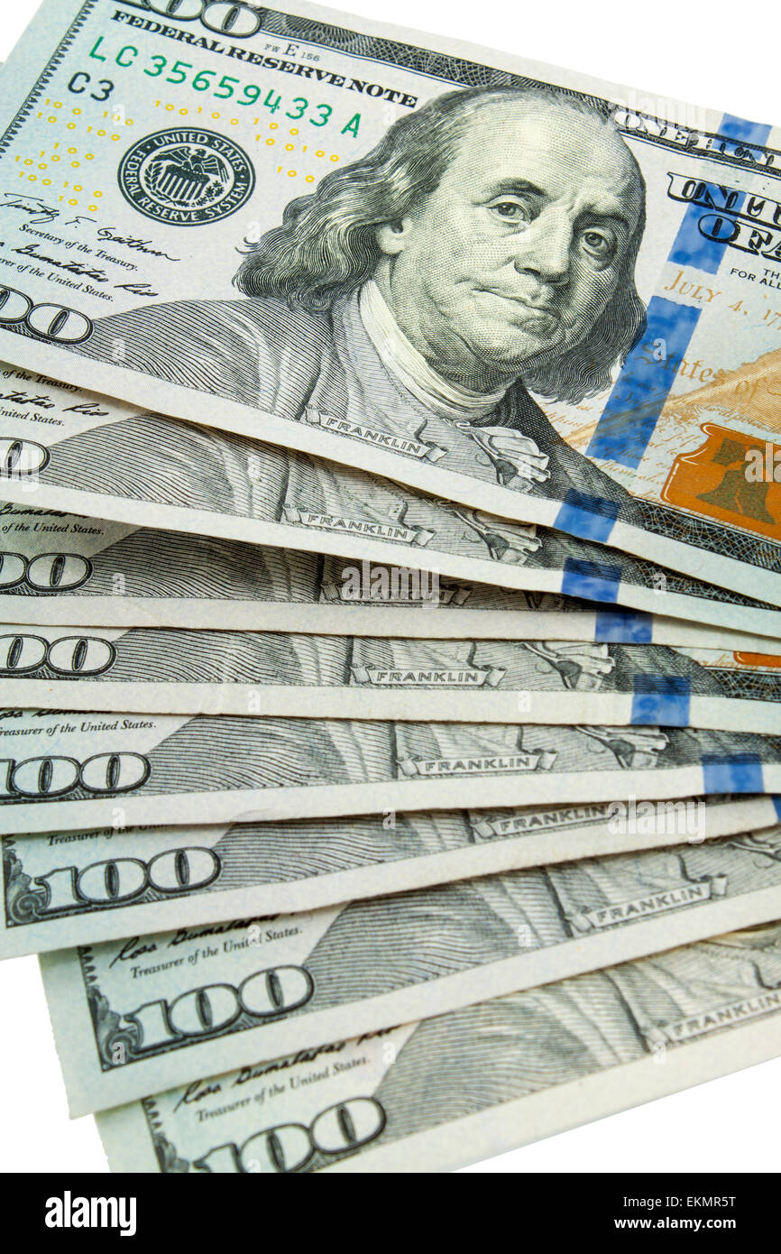 Estados Unidos billetes de cien dólares en abanico Fotografía de stock -  Alamy