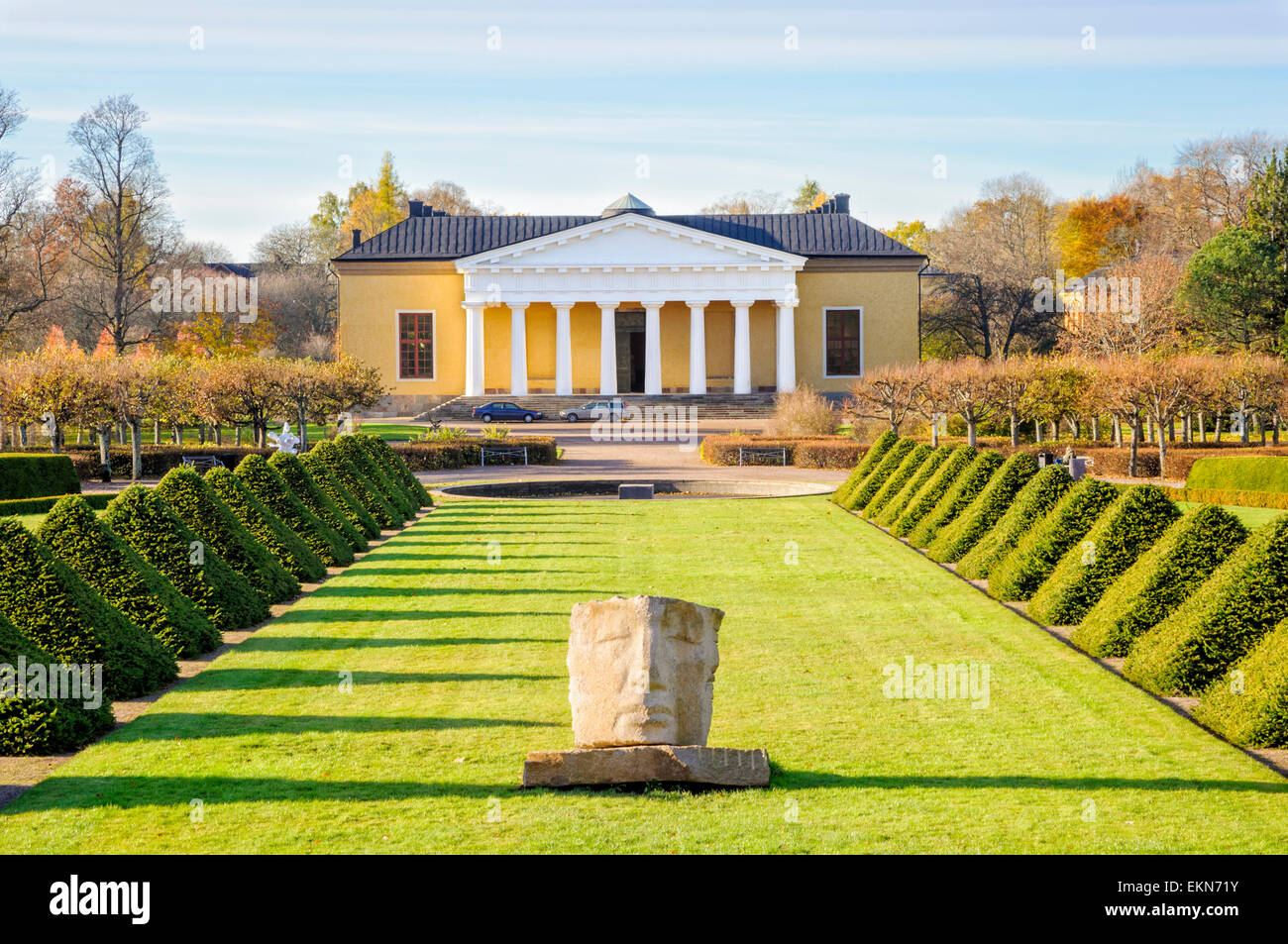Jardín Botánico de Uppsala, conocido también como el jardín después de Lineo Carolus Linnaeus (aka Carl Linnaeus). Jardines botánicos jardín botánico Lineo Foto de stock
