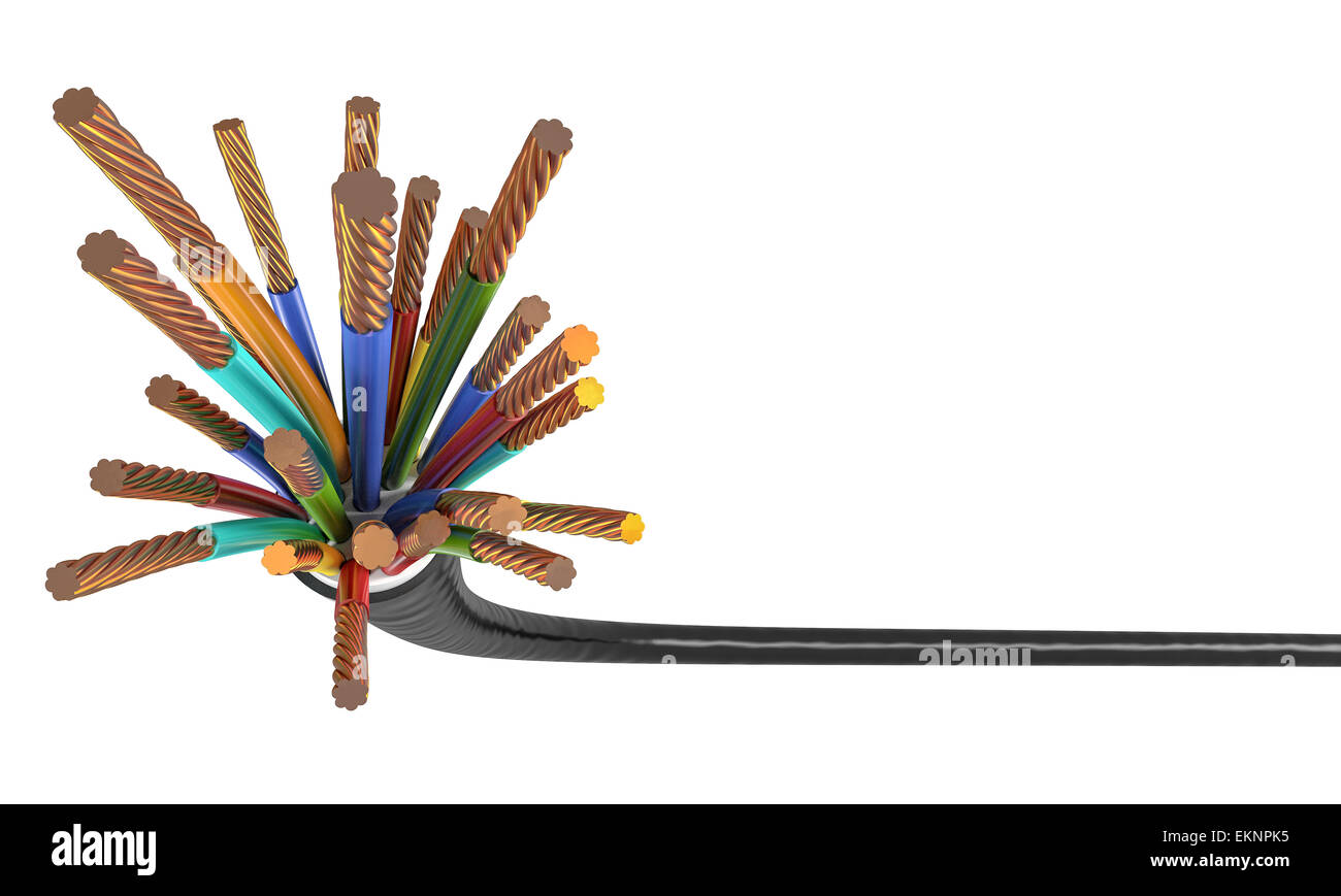 Ilustración 3d de clásicos de cable de alimentación Foto de stock