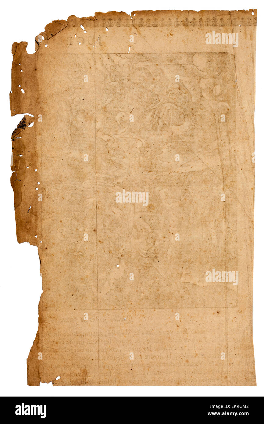 1614 Vintage Retro de Antigüedades francés papel pergamino fondo en beige de bronceado Foto de stock