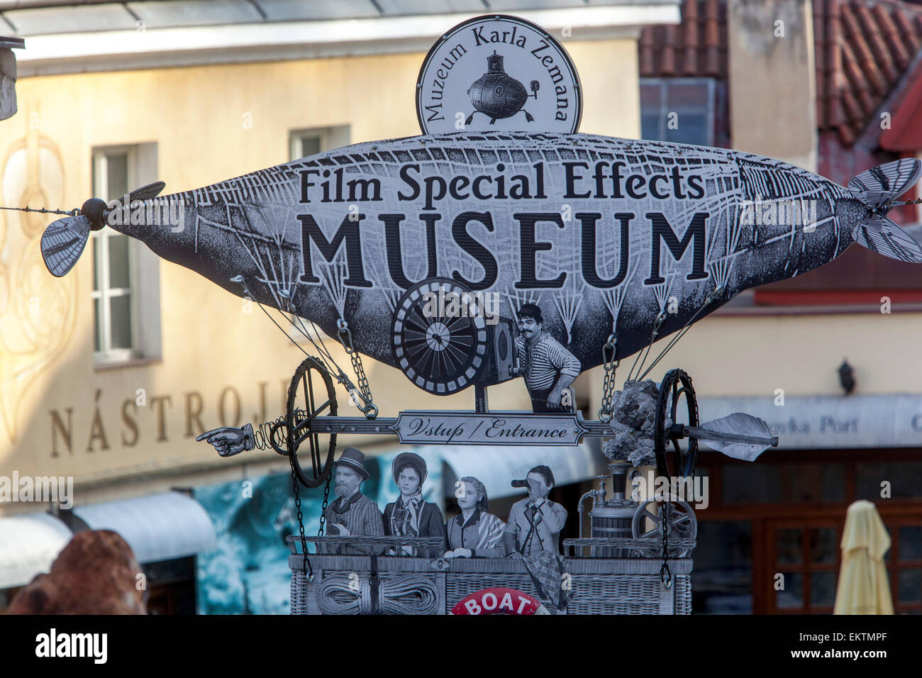 Museo de Karel Zeman, cine y efectos especiales de película Kampa, Praga, República Checa Foto de stock